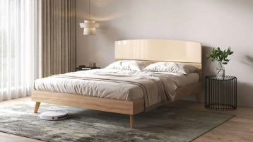 Кровать Tilda, цвет Дуб Бардолино натуральный+mBeige из лдсп в современном стиле Askona фотография товара - 0