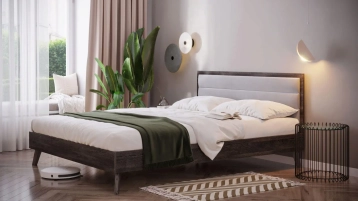 Кровать Tilda Soft, цвет Венге Мали из лдсп в современном стиле Askona фотография товара - 0
