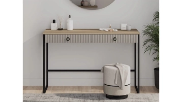 Туалетный столик Zima, цвет Дуб сильверджек ореховый + Глиняный серый фото - 2