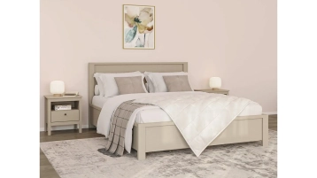 Мягкая кровать Kasli, цвет Капучино с полукруглым изголовьем - 1