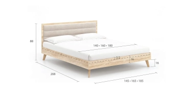 Кровать Tilda Soft, цвет Дуб Бардолино натуральный из лдсп в современном стиле Askona фотография товара - 4