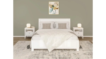 Мягкая кровать Kasli, цвет Белый с полукруглым изголовьем - 0