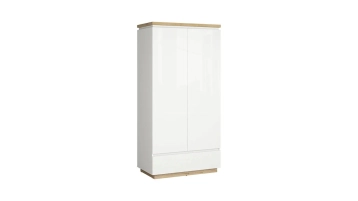 Шкаф двухдверный Issa, цвет Белый+Дуб минерва фото - 2