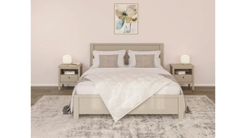 Мягкая кровать Kasli, цвет Капучино с полукруглым изголовьем - 0