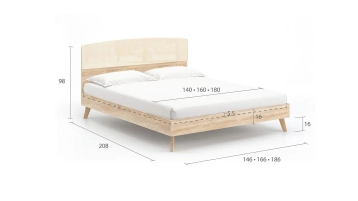 Кровать Tilda, цвет Дуб Бардолино натуральный+mBeige из лдсп в современном стиле Askona фотография товара - 4