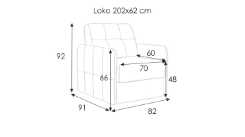 Кресло-кровать LOKO с узкими подлокотниками картинка - 1