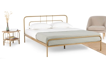 Металлическая кровать Modena Old gold mat в спальню Askona фотография товара - 0