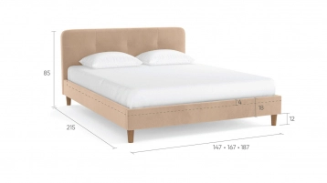 Мягкая кровать Minty на деревянных высоких ножках с прямым изголовьем Askona фото - 4
