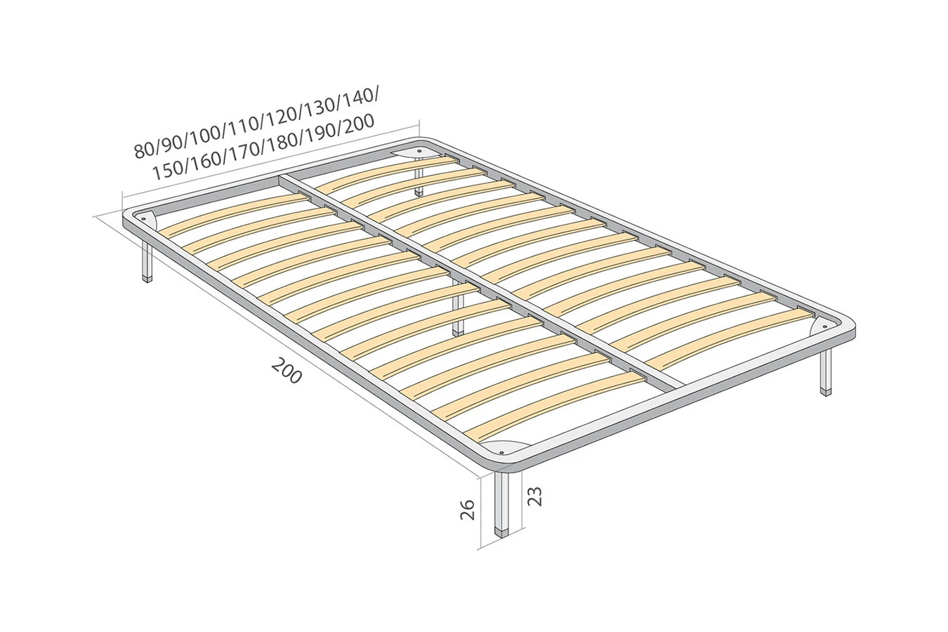 матрас на каркасе с ламелями