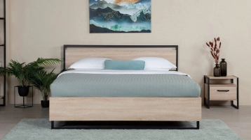 Кровать Moris, цвет Дуб бардолино из лдсп в современном стиле Askona фотография товара - 1