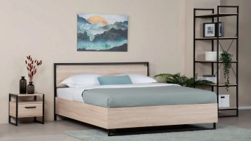 Кровать Moris, цвет Дуб бардолино из лдсп в современном стиле Askona фотография товара - 0